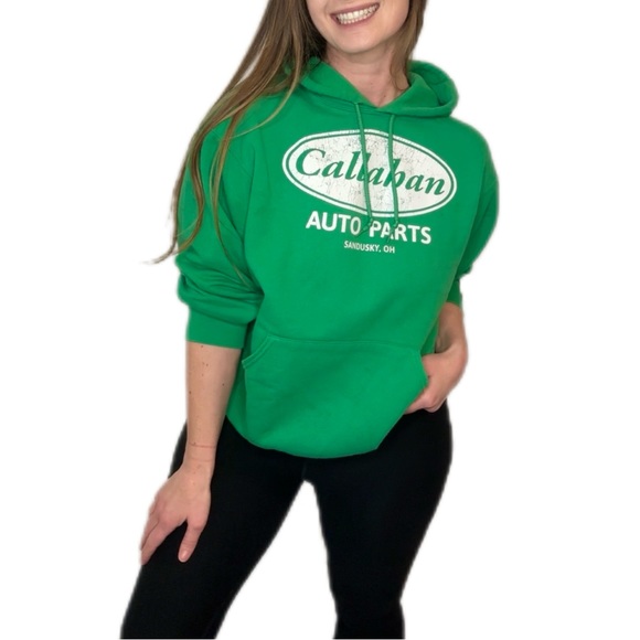 TOMMY BOY Callahan Auto Parts 90s Movie Green Chris Farley Sweatshirt Medium - Picture 1 of 9